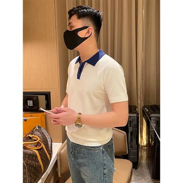 夏季新款修身翻領上衣男士t恤短袖 休閑高級商務衣服針織polo衫男