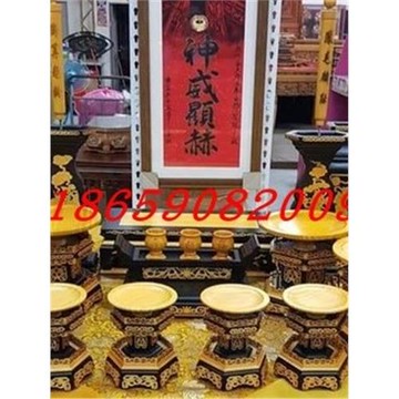 雙色宴王套高檔川頭精雕大果盤供盤木雕花瓶寺廟五供神明擺宴家用