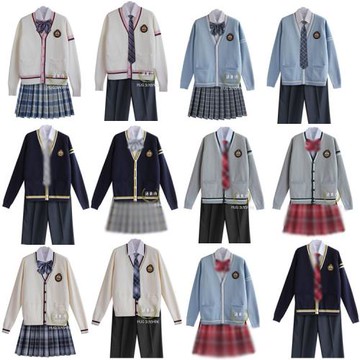 針織開衫學院風畢業季班服套裝中學生JK情侶裝高中校服班服演出服