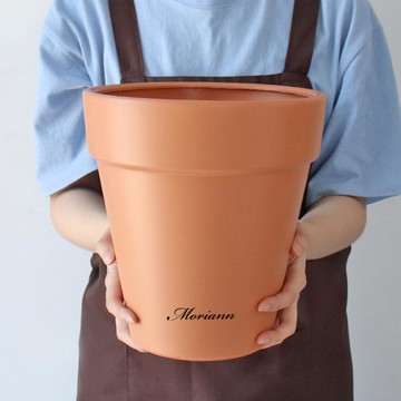 MORIANN 獨特赤陶質感塑膠花盆  紅陶  1個  22.3 x 14 x 24cm