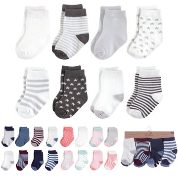 Hudson Baby Touched By Nature有機棉嬰幼兒童襪-短襪8雙組 - 珊瑚粉薄荷綠-L