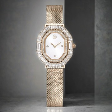 SWAROVSKI 施華洛世奇 Matrix 方形切割水晶八角米蘭帶手錶 女錶-30x25mm 5732501