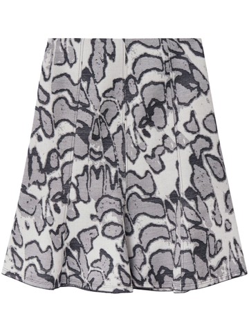 Stella McCartney - Abstract Moth jacquard skirt - women - Alpaca Wool/Organic Cotton - 40 - Grey