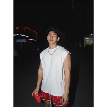 lil monster美式純色男士無袖運動背心夏季透氣簡約設計寬松百搭