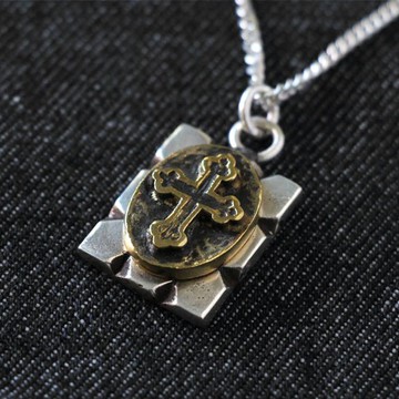 復古墨西哥騎車人戒指頭骨交叉基督耶穌銀男人吊墜項鍊