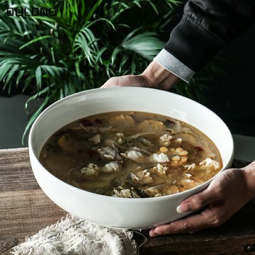 純白陶瓷大碗面碗湯盆大湯碗水煮魚酸菜魚盆麻辣燙碗海碗大號家用