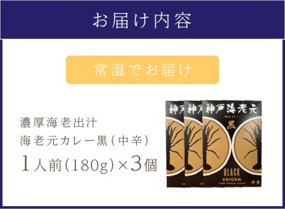 濃厚海老出汁 海老元カレー（中辛）3個セット（レトルト 常温 簡単調理 レトルト食品 レトルトカレー かれー カレーセット セット カレー 人気カレー 詰め合わせ 加工食品 お手軽 おすすめ 人気 泉南市 海老だし 濃厚海老だし）