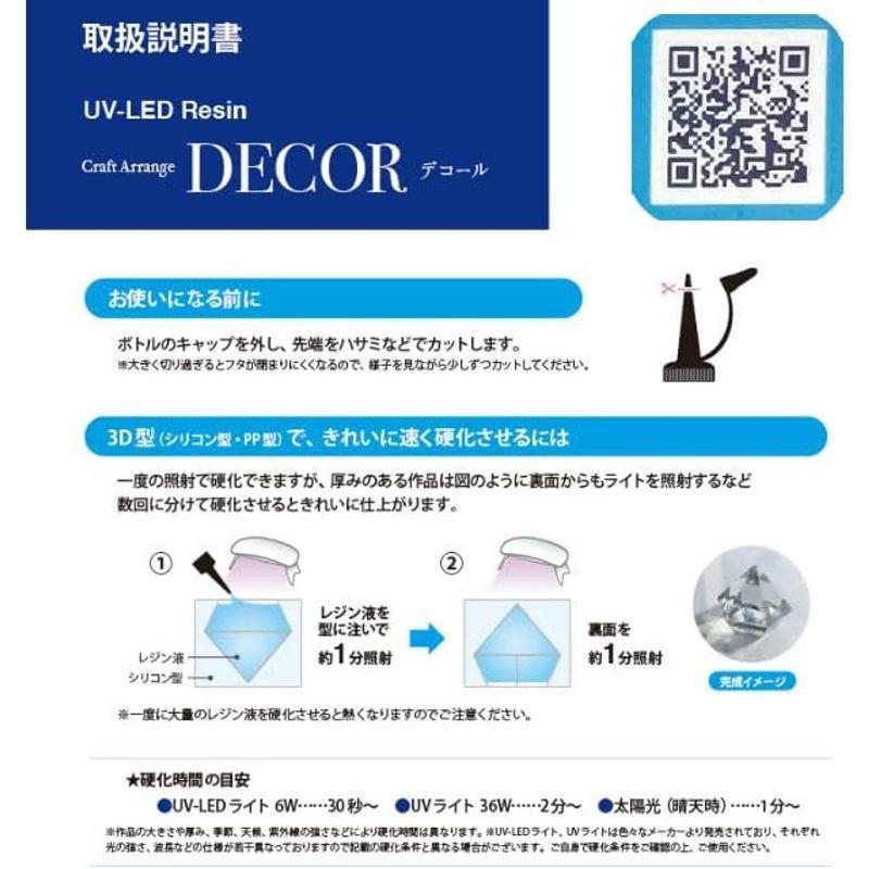 レジン液 65gセット クラフトアレンジ DECORデコール クリアカラー ハイブリット UV-LEDレジン液 ケミテック