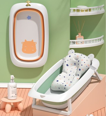 可攜式兒童沐浴盆 可折疊兒童坐躺 摺疊洗澡盆 寶寶浴床 便攜可坐可躺兒童沐浴盆