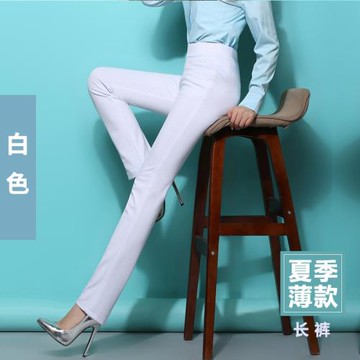2025夏裝春秋裝新款小直筒長褲中年媽媽褲松緊腰女褲高腰打底褲子