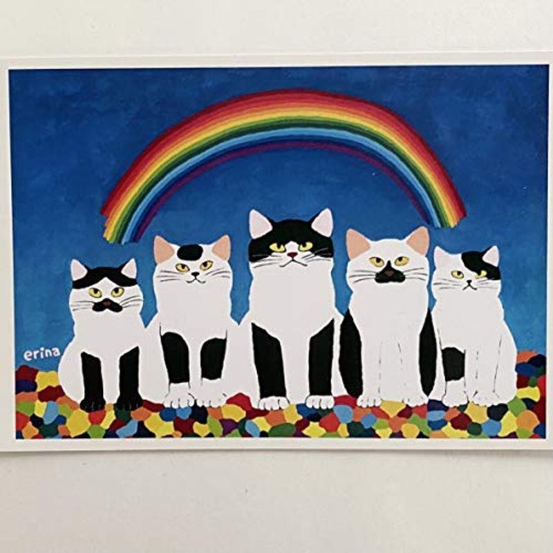 猫の足あと ポストカード「思いは虹を渡る」 通販 LINEポイント最大0.5%GET LINEショッピング