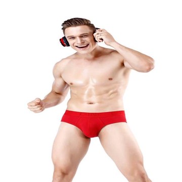 C-IN2男士內褲男純棉三角褲低腰性感U凸柔軟紅色運動透氣青年