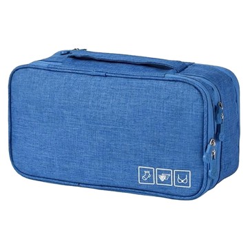 城市漫遊 多層內衣褲收納包 分格設計 旅行收納好幫手  27.5 x 15 x 13cm  藍色