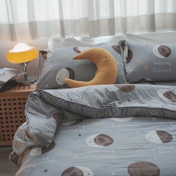 時空月球【二層紗】100%純棉 床包/兩用被涼被 台灣製 棉床本舖