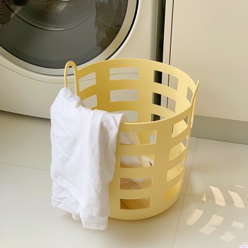 鏤空奶黃臟衣簍臟衣服收納筐家用收納籃臥室浴室置物籃髒衣服收納籃