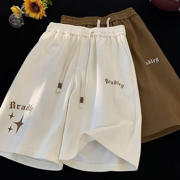 M-8XL 字母印花短褲 夏季短褲 寬鬆闊腿 ins 五分褲 男士短褲 棉短褲 休閒短褲 短裤男（XF220）【壹號站】