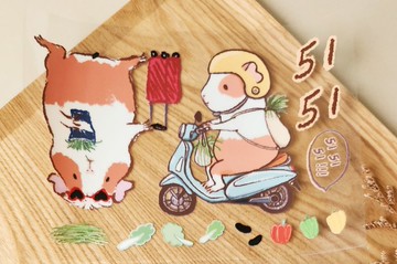 旅行天竺鼠 水晶轉印貼