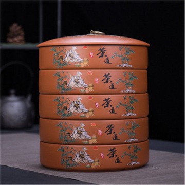 紫砂茶葉罐陶瓷大號存茶密封罐白茶普洱茶餅罐茶葉包裝收納盒家用
