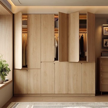 全臺可上門安裝 廠家直銷 橡木衣櫃全實木原木侘寂風成品櫃子臥室家用衣櫥2025新款家具 VMJB