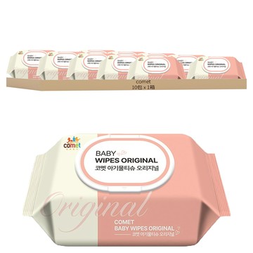 comet Original 嬰兒用濕紙巾 掀蓋式 加厚型  100張  10包