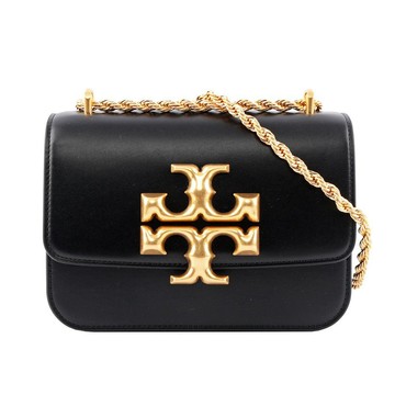 TORY BURCH Eleanor 大標誌翻蓋小款二用包(黑色)