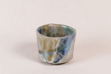 流紋．備前燒．小酒杯 iAw-007