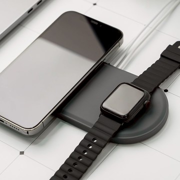 iPhone MagSafe/Apple Watch 二合一充電收納底座矽膠保護套
