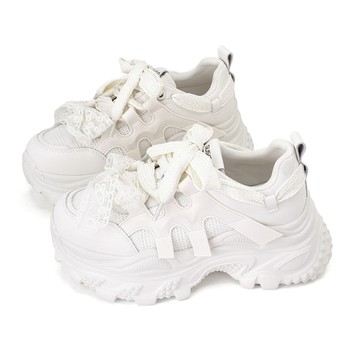 Ardley 輕甜蕾絲蝴蝶結厚底真皮老爹鞋