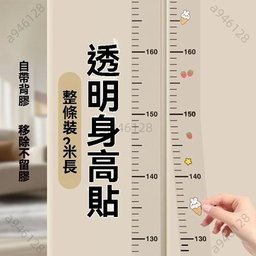 👑台灣熱銷🔥【寶寶好物】2米身高測量墻貼 透明身高貼 可移除不傷墻 兒童測量身高神器 精準身高尺