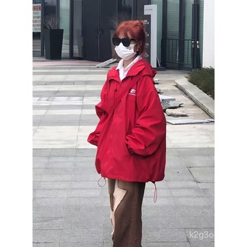 美式痞帥衝鋒衣外套女裝春秋小衆機能風衣高街韓版ins潮工裝夾剋 防水防風衣 衝鋒衣 防風服 保暖外套 風衣 登山服