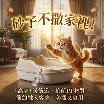 【喵啾寵物小舖】抽屜式全封閉貓砂盆｜雙層防漏砂✕除臭靜音✕貓咪專用大空間