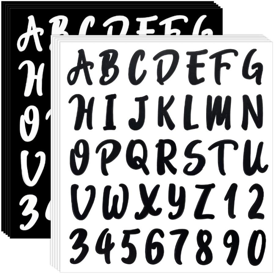 360 Pieces 10 Sheets Self Adhesive Vinyl Letter Number Stickers, Alphabet N