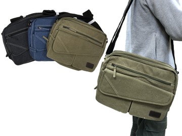 ~雪黛屋~MARTINCOCK 斜側包大容量可A4紙二主袋+外袋共六層防水帆布MW2294