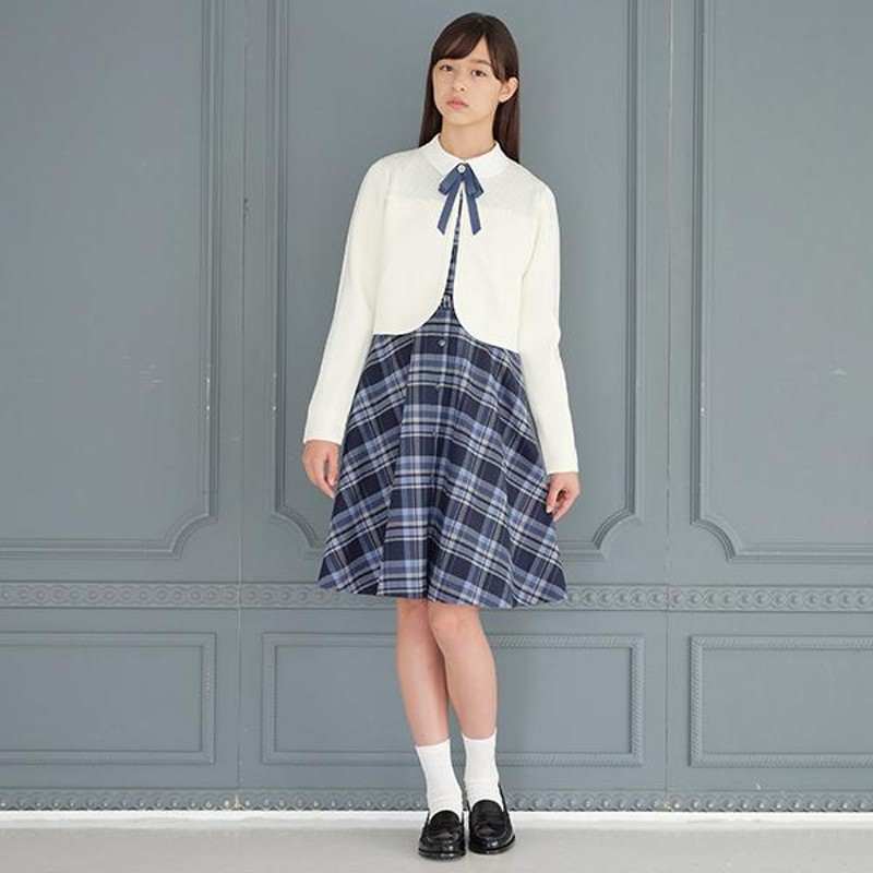 ポンポネットジュニア(pom ponette junior)＊長袖チェック白衿  