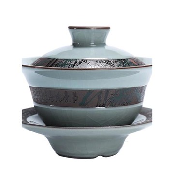 陶瓷蓋碗功夫泡茶碗三才碗手工茶碗功夫茶具單個茶盞手抓杯敬茶杯