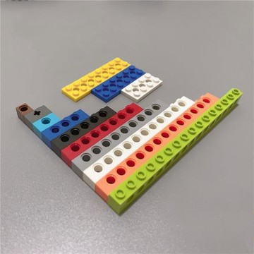 兼容樂高小顆粒積木科技件帶孔薄板凸點梁臂編程教具MOC散裝配件