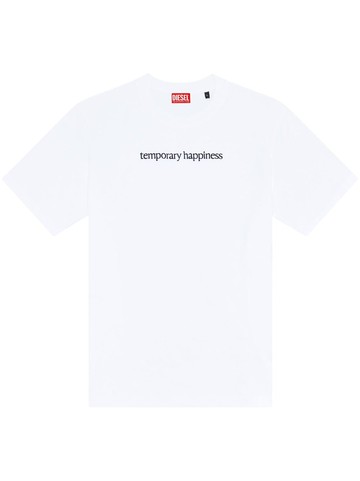 Diesel - slogan-embroidered cotton T-shirt - men - Cotton - M - White