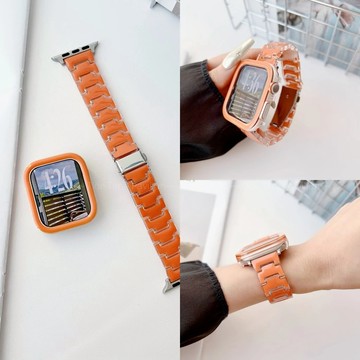 星宇橙 氣囊防摔 錶殼 錶帶 套裝適用 Apple Watch S11 Ultra 3 SE 3 10 9 8 蘋果手錶