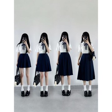 刺小兔原創jk制服純色裙短中長裙基礎款百褶裙學生畢業照半身裙女