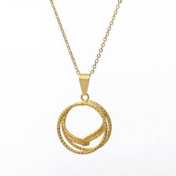 純銀項鍊 鍍18K金吊墜-氣質圓環設計時尚情人節生日禮物女飾品73cu159【獨家進口】【米蘭精品】