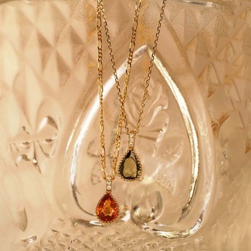 Sapphire Millet Necklace | 藍寶石水滴頸鏈 |18K 黃金