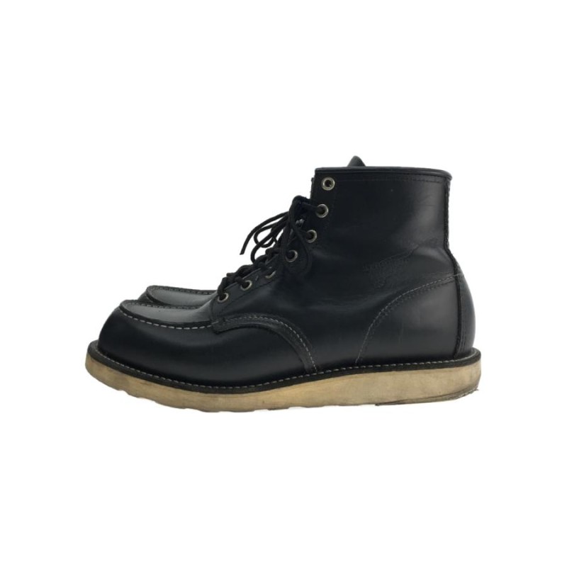 RED WING◇クラシックモックブーツ/US8.5/BLK/レザー/8179/ソール補修