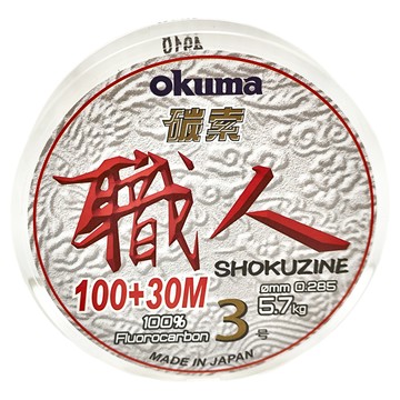 okuma 寶熊釣具 SHOKUZINE 原絲碳纖線 釣魚線 #3.0 100 + 30M  #3.0 100+30ｍ  1個  transparent