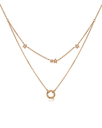 開合扣 星星 雙層 金/銀 純銀 頸鍊