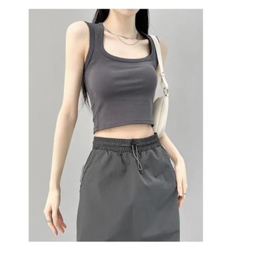 純棉小T帶杯墊大小胸內搭外穿無鋼圈美背背心