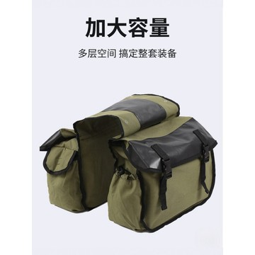 🚀桃園發出🚀 多功能大容量自行車側邊掛包摩托電動車單車後馱包耐磨帆布裝備包