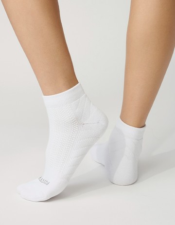 輕壓力氣墊機能襪- 白