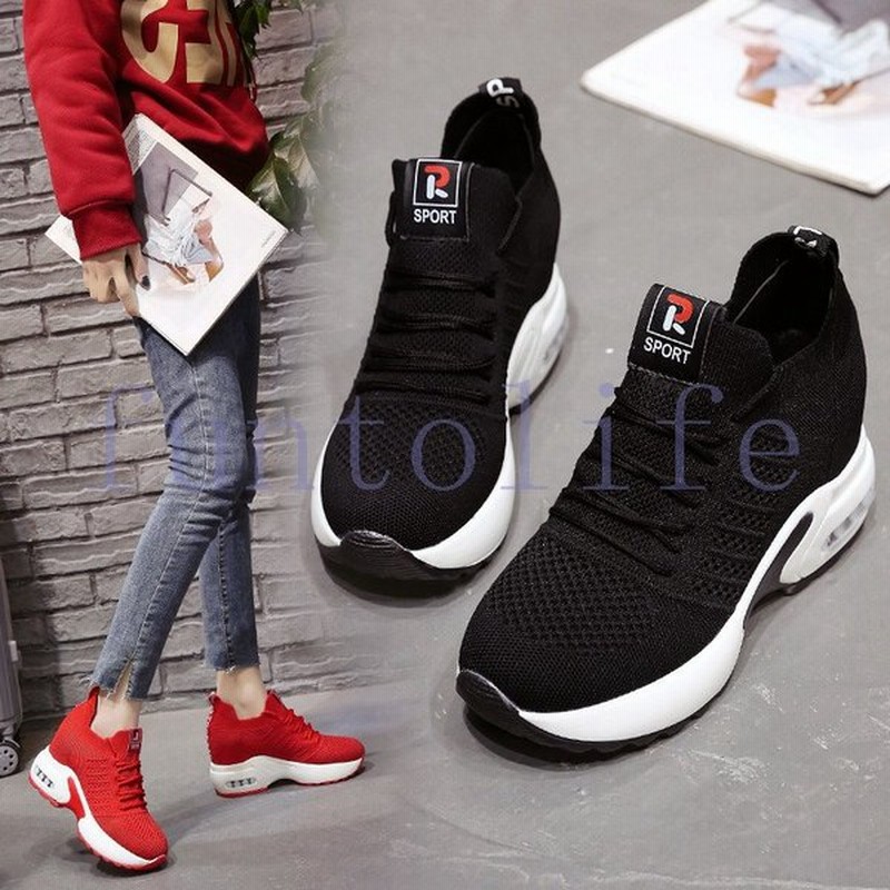 レディース スニーカー おしゃれ かわいい スリッポン シューレース付き 厚底 インヒール ローカット 疲れない ランニング シューズ 初心者 おすすめ 靴 通販 Lineポイント最大0 5 Get Lineショッピング