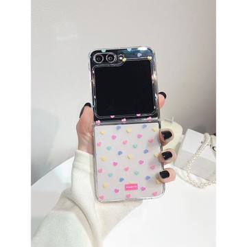 彩色愛心適用三星zflip6手機殼flip5折疊屏4代W25flip心系天下全包防摔少女新款超好看高級感透明硬保護外套