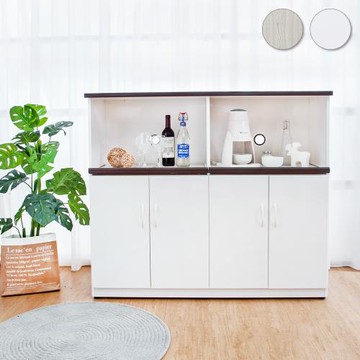 Boden-4.3尺四門二拉盤防水塑鋼電器櫃/收納餐櫃(兩色可選)